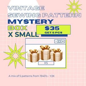Vintage Sewing Pattern Mystery Box WOMENS XS 5 for $35 1960s - Y2K Any Style